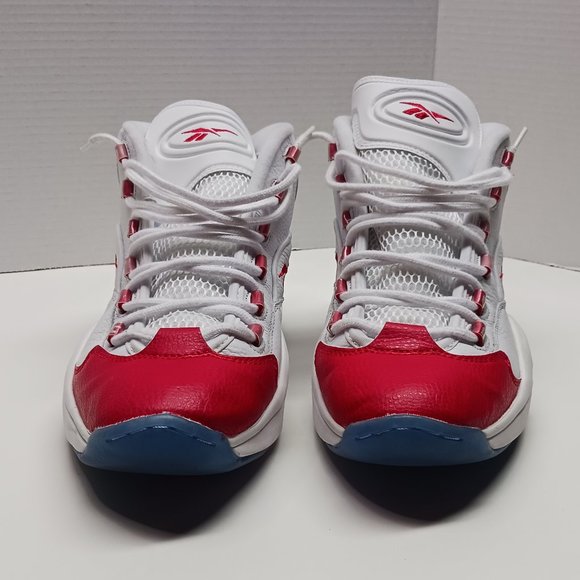 REEBOK, QUESTION MID, WHITE/RED, US 11 - Picture 1 of 6